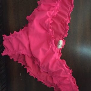 Pink cheeky ruffle bikini bottom -M